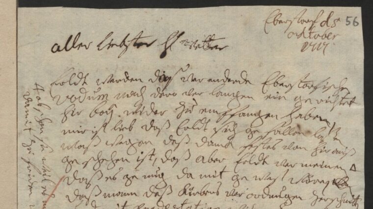 Brief Erdmuthe Benignas Reuß-Ebersdorf