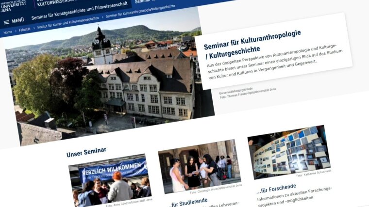 Die überarbeitete Website des Seminars für Kulturanthropologie und Kulturgeschichte