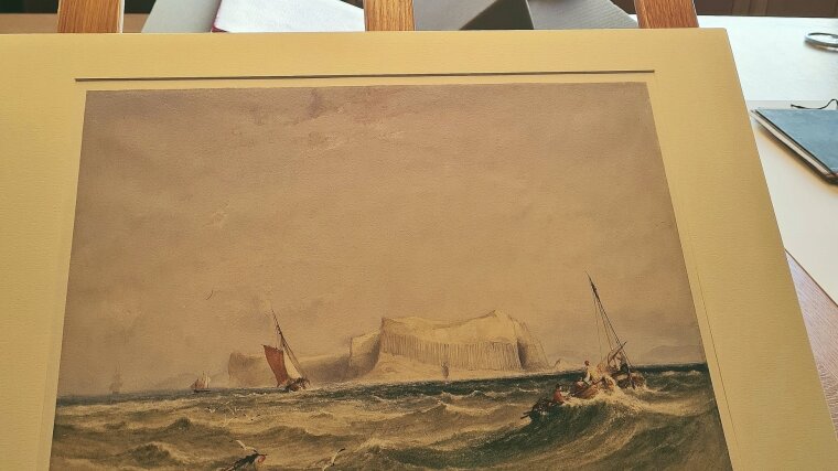 Anthony Vandyke Copley Fielding, Shipping off Staffa, 1842