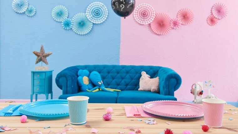 Ein Zimmer in rosa und blau