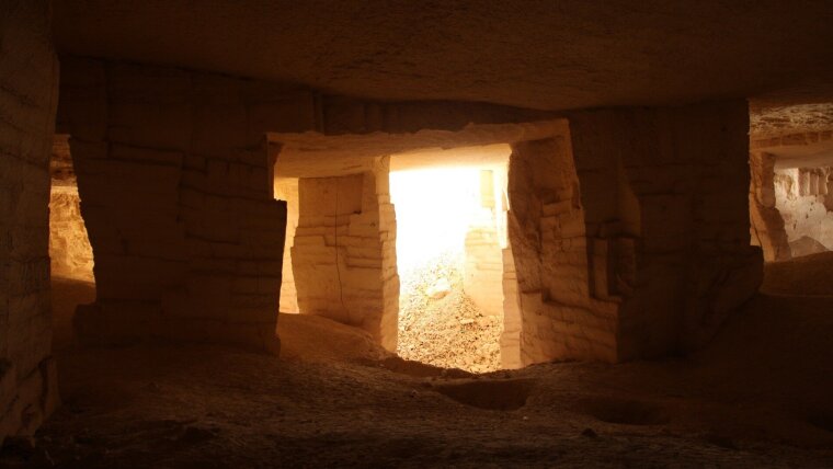 An old quarry in the Bazda caves near Şanliurfa (Turkey).