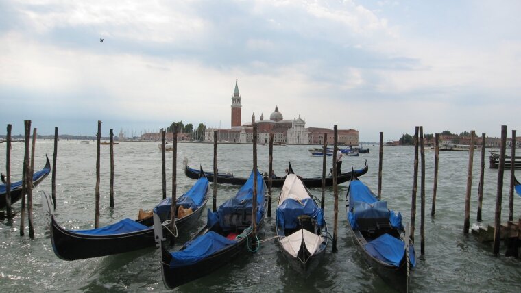 In the harbour of Venice.
