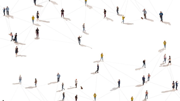 Interaktive Menschen im Chaos