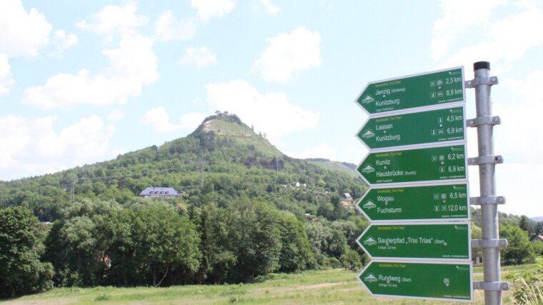 Jenzig mit Schildern