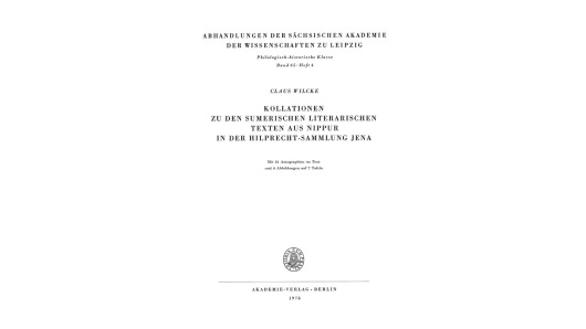 Cover der Monographie Wilcke, Kollationen
