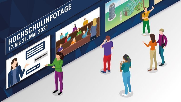 Lehrende und Studierende stellen bei den Infotagen ihre Studiengänge vor