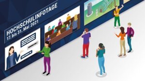 Lehrende und Studierende stellen bei den Infotagen ihre Studiengänge vor