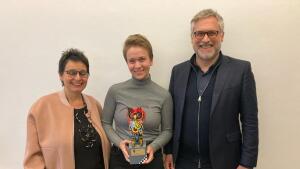 Prof. Dr. Astrid Fellner, Dr. Charlotte Kaiser mit Auszeichnung und Prof. Dr. Christoph Vatter