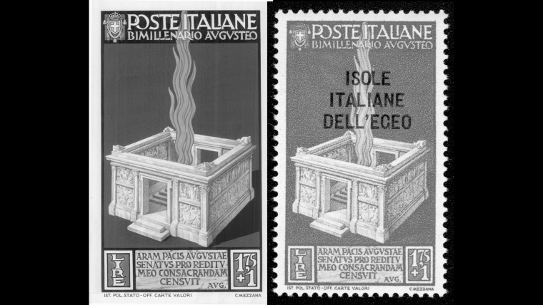 Entwurf und Druck einer 1,75 Lire-Briefmarke