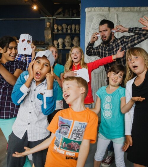 Spaß beim Gruppenfoto