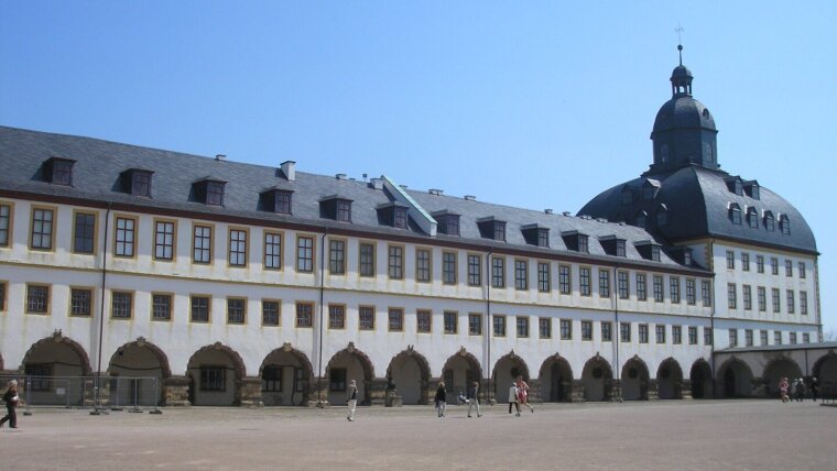 Der Ostflügel von Schloss Friedenstein in Gotha (Thüringen).